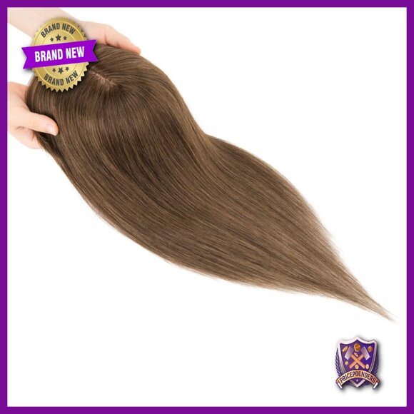 14 Inch Human Hair Topper with Clip-on Bangs for Thin Hair main image 5